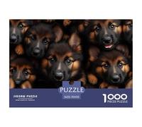 German Shepherds Jigsaw Puzzles Puzzle for Adults Kids. 1000 Pieces Impossible Challenge Toy Educational Game Home Decoration for Educational Games Gifts 70x50cm/1000pcs