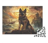 German Shepherds Jigsaw Puzzles Puzzle for Adults Kids. 1000 Pieces Ocean Sailboat Whimsical Challenge Toy Educational Game Home Decoration for Educational Games Gifts 1000pcs (75x50cm)