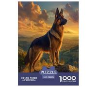 German Shepherds Jigsaw Puzzles Puzzles for Adults Kids. 1000 Piece Whimsical Challenge Toy Educational Game Home Decoration for Educational Games Gifts 38x26cm/1000pcs