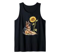 German Shepherds Sunflowers Blooms Garden Dog Tank Top
