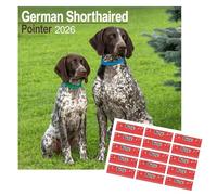 German Short Haired Pointer Calendar 2026 | 16 months | with FREE Organisational Stickers, German Short Haired Pointer Gift