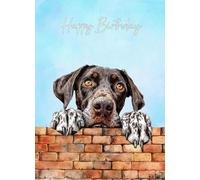 German Short Haired Pointer Dog Art Birthday Card