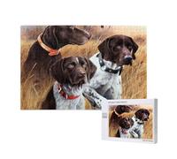 German Short-Haired Pointer Dog Fall,1000 Pieces Wooden Jigsaw Family Game Jigsaw Puzzles for Adults Teens Home Decor