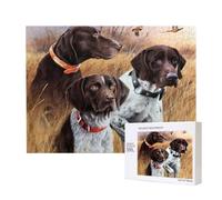 German Short-Haired Pointer Dog Fall,500 Pieces Wooden Jigsaw Family Game Jigsaw Puzzles for Adults Teens Home Decor