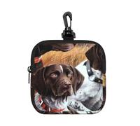 German Short-Haired Pointer Dog Fall, Square Zipper Storage Bag, Neoprene Coin Purse, Small Wallets, Change Pouch, Change Purse