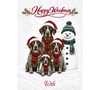 German Short Haired Pointer Dogs Christmas Card for Wife