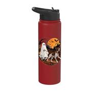 German Shorthaired Dog Ghost Spooky Halloween Costume Stainless Steel Insulated Water Bottle