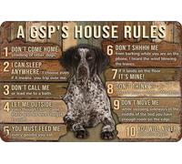 German Shorthaired Dog Poster Metal Tin Sign A Gsp's House Rules Aluminum Metal Home Poster Plaque Home Club Store Bar Cafe Farm Metal Wall 12x8inch