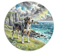 German Shorthaired Pointer 1000 Piece Circular Jigsaw Puzzle Pet Dog All Ages Suitable Stress Relief Puzzle Educational Learning Through Play Home Decor 1000pcs (67.5x67.5cm)