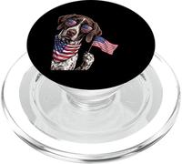 German Shorthaired Pointer American Flag GSP 4th of July PopSockets PopGrip for MagSafe