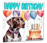 German Shorthaired Pointer Birthday Card - Dog Bday 145 x 145mm