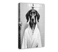 German Shorthaired Pointer Dog Bathroom Art Canvas Poster Wall Art Decor Print Picture Paintings for Living Room Bedroom Decoration 16x24inch(40x60cm)