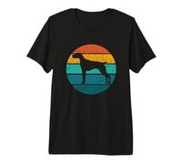German Shorthaired Pointer Dog Breed Retro Sunset Silhouette Premium T-Shirt