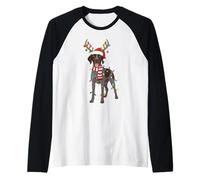 German Shorthaired Pointer Dog Christmas Xmas Puppy Lover Raglan Baseball Tee