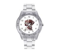 German Shorthaired Pointer Dog Cool Quartz Wrist Watch Stainless Steel Watches for Men Women Easy to Read