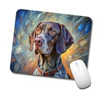 German Shorthaired Pointer Dog Expressionism Art Mousepad With Stitched Edges Desk Mat Small Mouse Mat For Laptop Computer Pc 25X30Cm