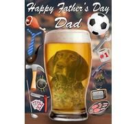 German Shorthaired Pointer Dog Pint Father's Day Greeting Card A5 Dad Things Step Dad Pub Beer PP108