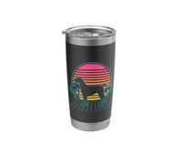 German Shorthaired Pointer Dog Retro 80s Vaporwave Aesthetic Stainless Steel Insulated Tumbler