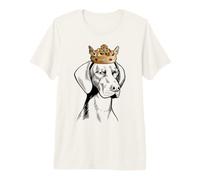 German Shorthaired Pointer Dog Wearing Crown Premium T-Shirt