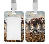 German Shorthaired Pointer Dogs Hunting ID Badge Holder Name Card Holders Photocard Case with Lanyard for Teacher Nurse Office