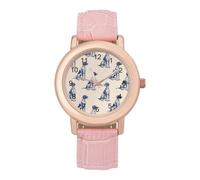 German Shorthaired Pointer Dogs Pattern Women's Easy Read Watches Flexible Three Hand Round Case Quartz Watch for Small Wrists