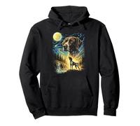 German Shorthaired Pointer Howling to The Moon Meme Funny Pullover Hoodie