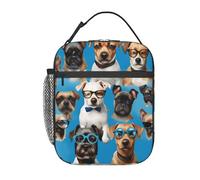 German Shorthaired Pointer in Glasses Print Functionality Portable Insulated Lunch Pouch Reusable Meal Picnic Tote Work Travel