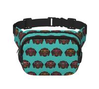 German Shorthaired Pointer in Glasses Print Stylish and Practical Waist Bag,Adjustable,Perfect for Travel,and Outdoor Activities