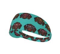 German Shorthaired Pointer in Glasses Printed Exercise Headband Stretchy, Non Slip Sweat Band, for Gym Fitness Hiking All Hair Types