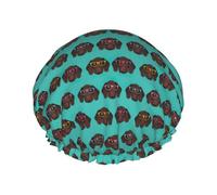 German Shorthaired Pointer in Glasses Printed Hair Cover, Dual Layer Bathing Cap For Thick Hair, Reusable Headgear For Women