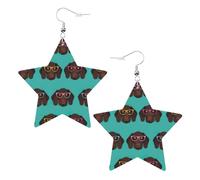 German Shorthaired Pointer in Glasses Statement Earrings for Women, Star Drop Earrings, Elegant Dangle Jewelry for Formal Gatherings