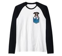German Shorthaired Pointer Puppy in A Pocket Raglan Baseball Tee