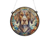 German Shorthaired Pointer Stained Glass Effect Suncatcher Gift for Dog Lovers - 19cm