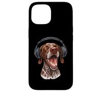 German Shorthaired Pointer With Headphones Singing Dog Lover Case for iPhone 15