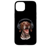 German Shorthaired Pointer With Headphones Singing Dog Lover Case for iPhone 15 Plus