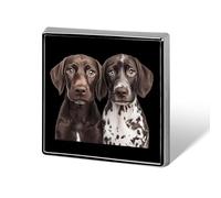German Shorthaired Pointers Cute Brooches for Women Men Square Pins Badge for Backpack Hat