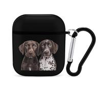 German Shorthaired Pointers Cute Earbuds Case Compatible with Airpods 1/2 Wireless Headphones Cover with Carabiner