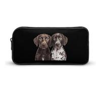 German Shorthaired Pointers Cute Pencil Case Large Capacity Portable Zippered Pen Pouch Bag for Office Unisex