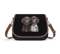 German Shorthaired Pointers Funny Crossbody Bags for Women Trendy Leather Purses Wide Strap Shoulder Bag