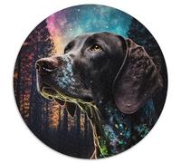 German Shorthaired Pointers Jigsaw Puzzles 1000 Pieces for Adults Round Puzzle 1000 Pieces Jigsaw Erfect for Home Decor, Birthdays, Holidays, And Gifts 67.5x67.5cm