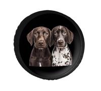 German Shorthaired Pointers Printed Leather Spare Tire Covers Sun Rain Universal Vehicle Tire Protector