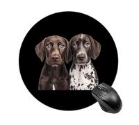 German Shorthaired Pointers Trendy Round Mouse Pad Non Slip Waterproof Mousepad Desk Mat for Office Gaming