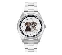 German Shorthaired Pointers Trendy Wrist Watches for Men Classic Quartz Stainless Steel Strap Watch