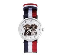 German Shorthaired Pointers Trendy Wrist Watches for Unisex Classic Casual Braided Strap Quartz Watch