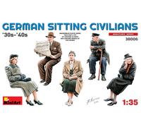 German Sitting Civilians 30S-40S Figure Plastic Kit 1:35 Model MINIART