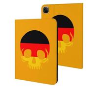 German Skull Flag Funny Tablet Cases Multi-Viewing Angels Trifold Stand Case Compatible with iPad Series