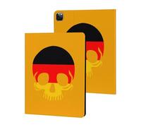 German Skull Flag Funny Tablet Cases Multi-Viewing Angels Trifold Stand Case Compatible with iPad Series