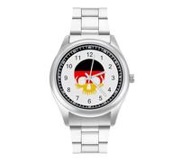 German Skull Flag Simple Stainless Watch Fashion Designer Wristwatch Easy Reader Analog Watches Gifts for Men