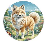 German Spitz 1000 Piece Circular Jigsaw Puzzle Pet Dog Premium Educational Puzzle for Children & Adults Relaxing Activity Home Decor Gift 1000pcs (67.5x67.5cm)