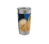 German Spitz Dog Van Gogh Starry Night Stainless Steel Insulated Tumbler